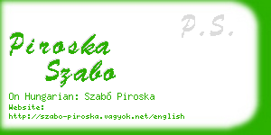 piroska szabo business card